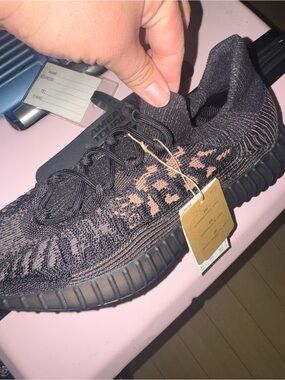 Yeezy Knit Lace-Up Sneaker in Black and brown